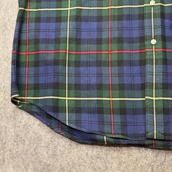 Ralph Lauren Oxford Shirt Men XL Blue Green Plaid Classic Fit Long Sleeve OCBD z - Picture 4 of 14